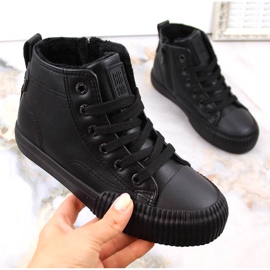 Adidași izolați pentru copii cu șireturi și fermoare negri Big Star MM374014 negru 1 Adidași izolați pentru copii cu șireturi și fermoare negri Big Star MM374014 negru 1