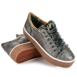 Kylie Adidași cu blană gri 1