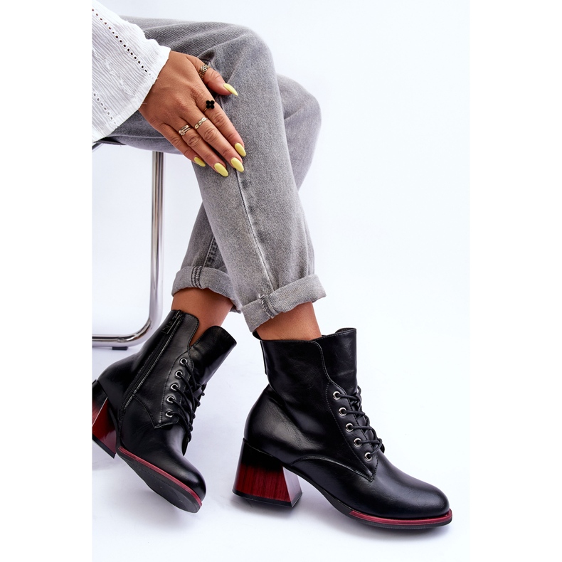 Vinceza Cizme cu toc inalt Luloshe negre negru 1