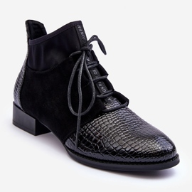 Cizme de dama cu toc plat negru S.Barski 259-1 1