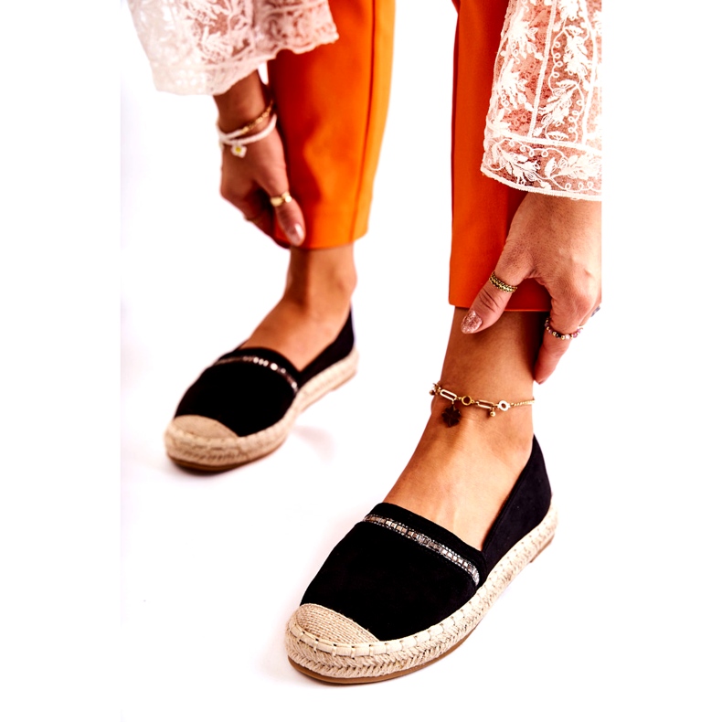 S.Barski Espadrile Classic Slip-On pentru Damă Cersei negru 7