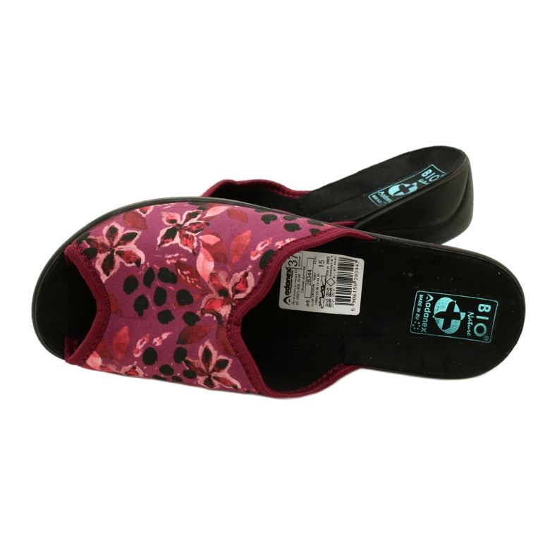 Papuci de damă din velur Adanex 28344 Maroon with Flowers negru 5 Papuci de damă din velur Adanex 28344 Maroon with Flowers negru 5