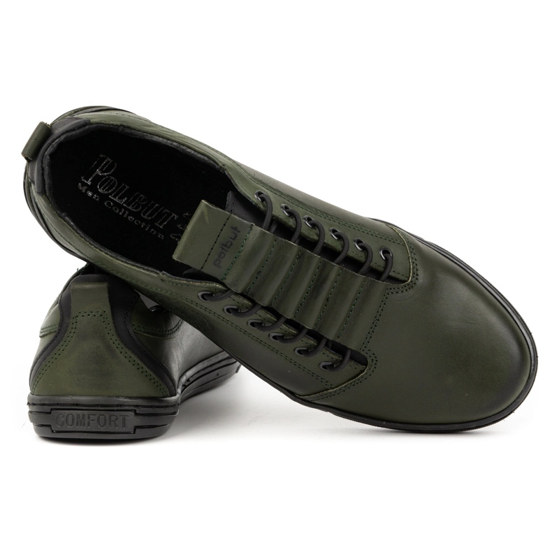 Polbut Pantofi casual barbati din piele 2121/2 kaki verde 2