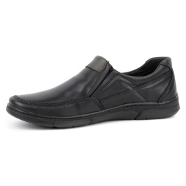 Olivier Pantofi slip-on pentru bărbați din piele 62K negru 1