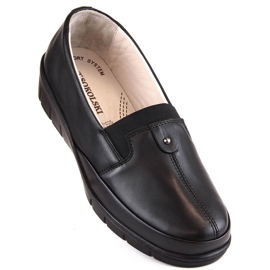 Pantofi de dama comozi din piele cu banda elastica neagra T.Sokolski J207 negru 1