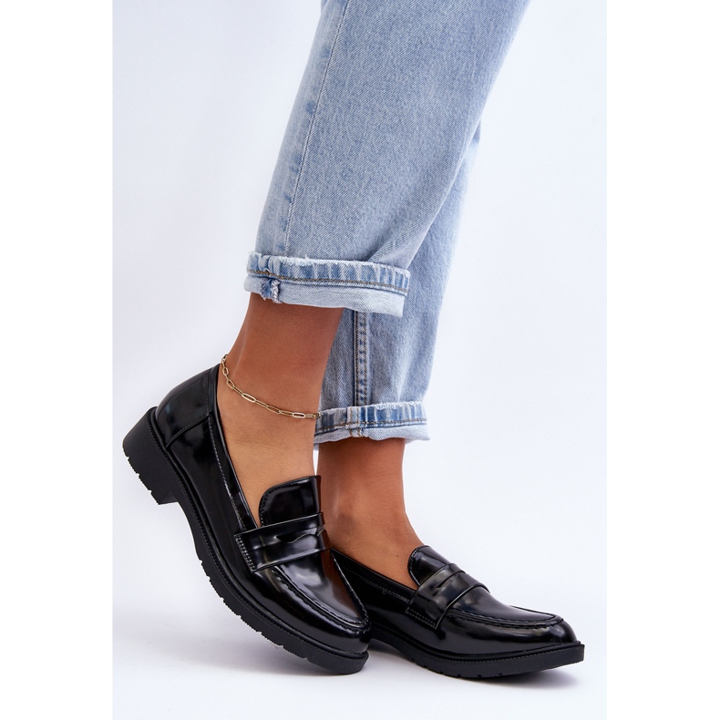 FG2 Mocasini clasici pentru dama Black Faradays negru 2