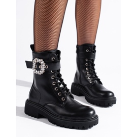 Lucratoare Shelovet cu cataramă de cristal negru 1