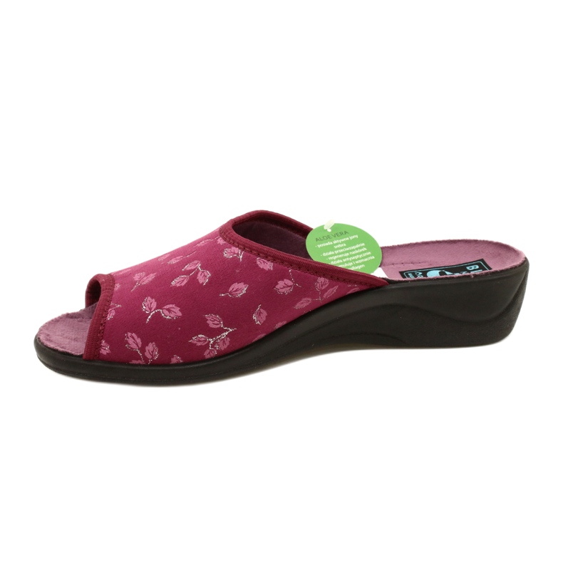 Papuci de catifea burgundy Adanex 28271 Aloe Vera roşu 2