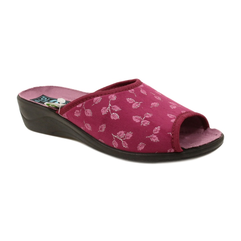 Papuci de catifea burgundy Adanex 28271 Aloe Vera roşu 1