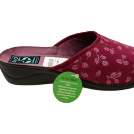 Papuci de catifea burgundy Adanex 28271 Aloe Vera roşu 6