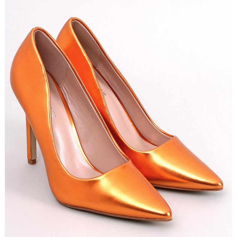 Pompe cu toc stiletto Carra Orange portocale 1