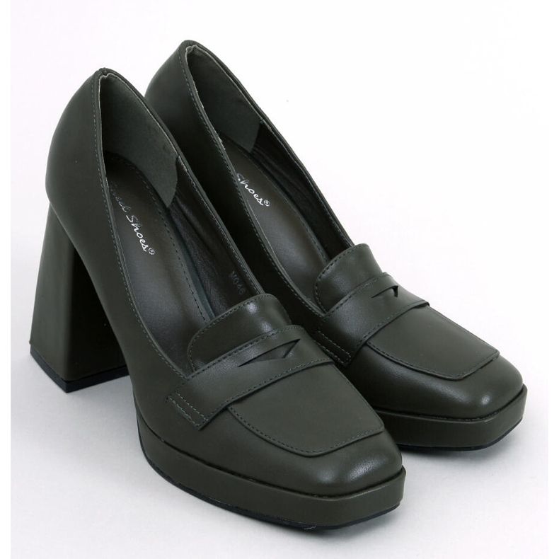 Mocasini cu toc Entee Green verde 1