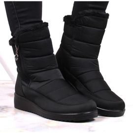 News Cizme de zăpadă izolate negre de damă cu fermoar NOUTĂȚI negru 4