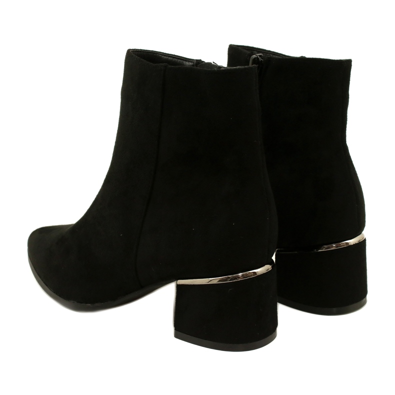 Evento Cizme din piele intoarsa cu decor argintiu, Negru 23BT35-6420 3 Evento Cizme din piele intoarsa cu decor argintiu, Negru 23BT35-6420 3