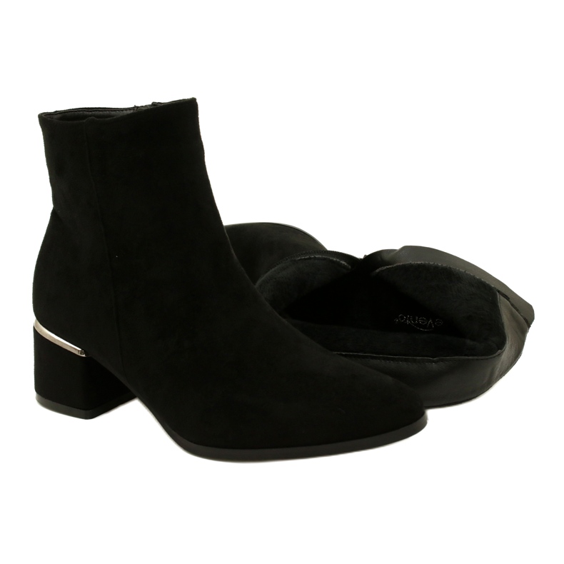 Evento Cizme din piele intoarsa cu decor argintiu, Negru 23BT35-6420 5 Evento Cizme din piele intoarsa cu decor argintiu, Negru 23BT35-6420 5