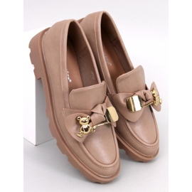 Mocasini cu ursuleti aurii Honey Khaki bej 1