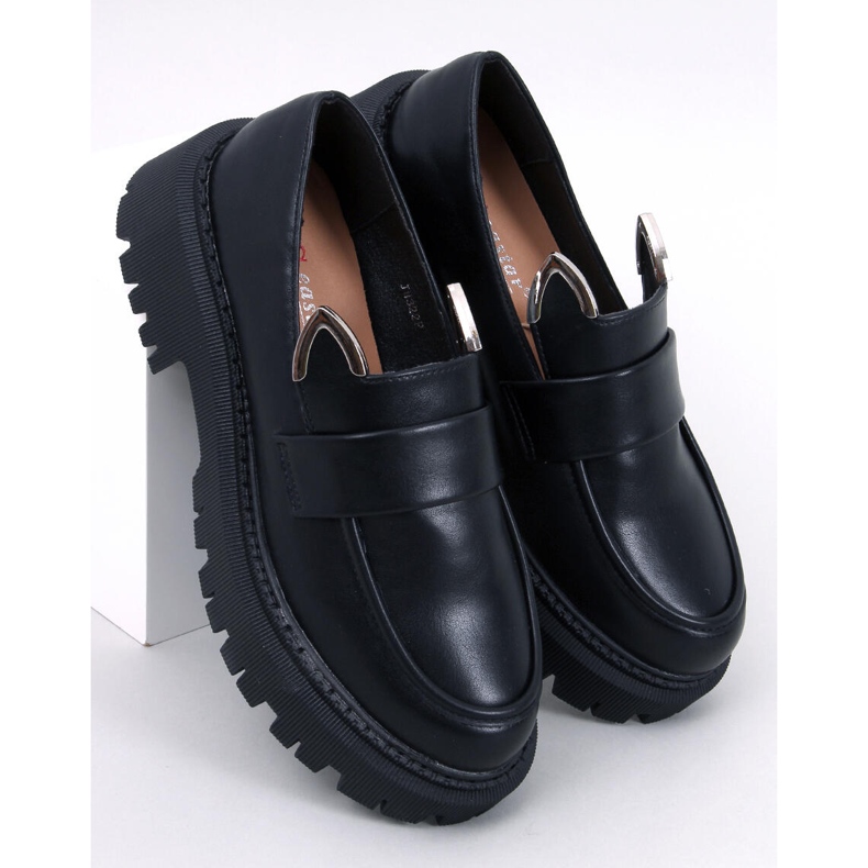 Mocasini cu platforma cu urechi de la Bunnies Black negru 1