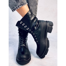 Cizme Dart Black cu șireturi negru 3