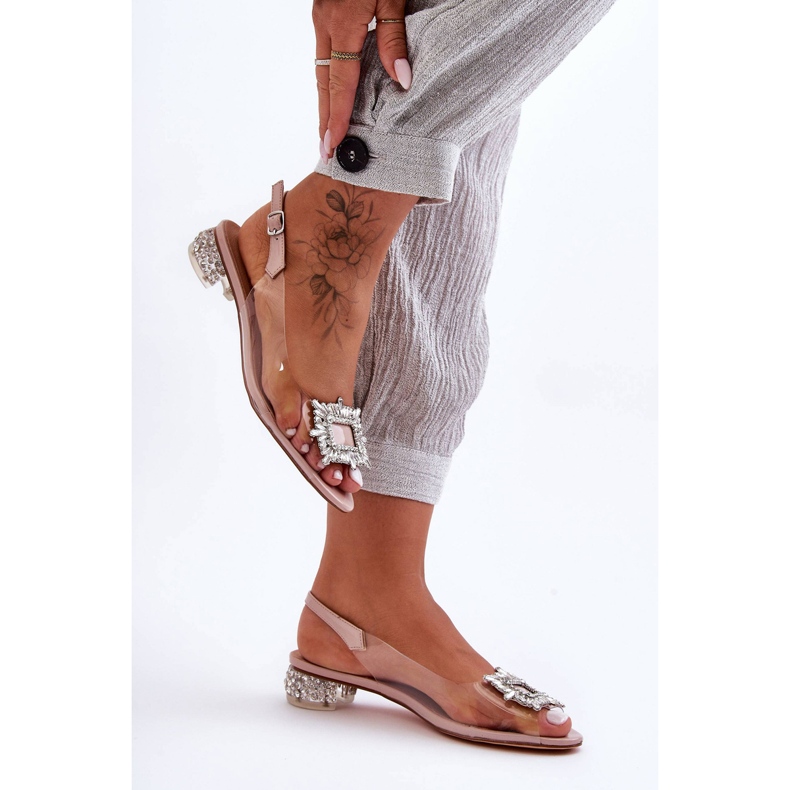 Sandale Transparente cu Ornamente Roz S.Barski MR1037-05 2
