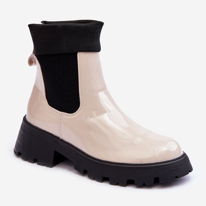 Cizme Jodhpur Lac de damă Bej Pavo 1