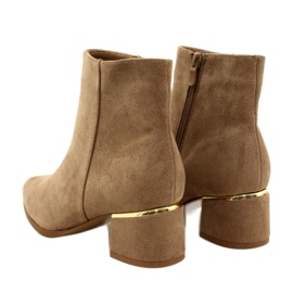 Evento Cizme din piele intoarsa cu decor auriu, Bej 23BT35-6420 3 Evento Cizme din piele intoarsa cu decor auriu, Bej 23BT35-6420 3