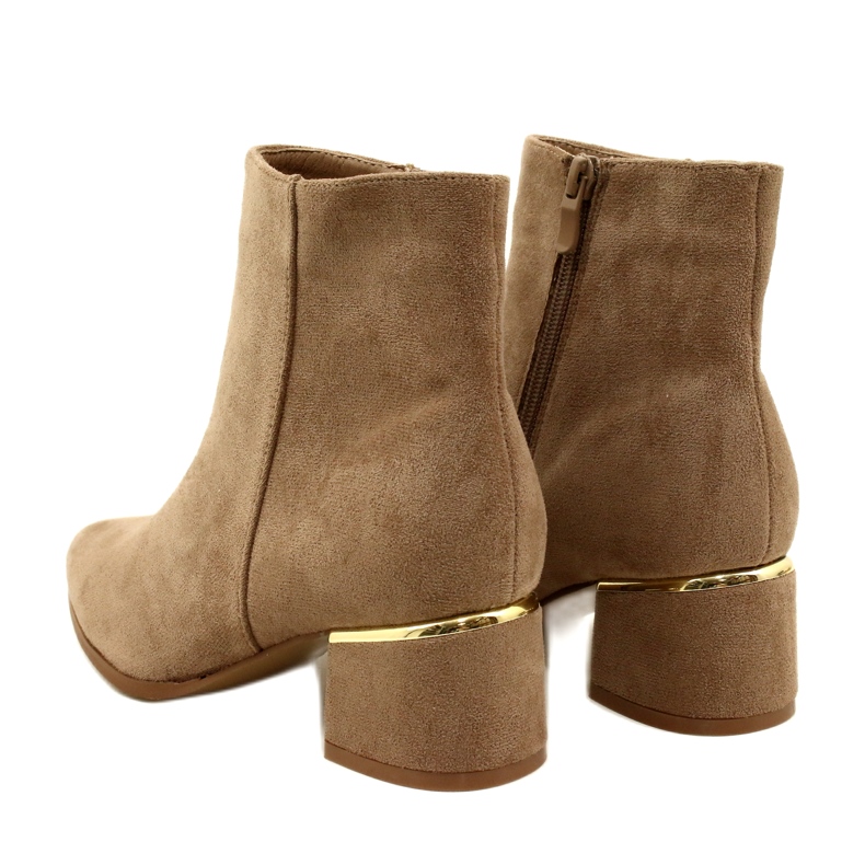 Evento Cizme din piele intoarsa cu decor auriu, Bej 23BT35-6420 3 Evento Cizme din piele intoarsa cu decor auriu, Bej 23BT35-6420 3