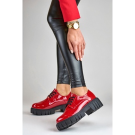 La.Fi Pantofi roșii lăcuți cu șireturi roșu 2