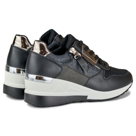 Pantofi sport eleganti negri cu pană negru 1 Pantofi sport eleganti negri cu pană negru 1