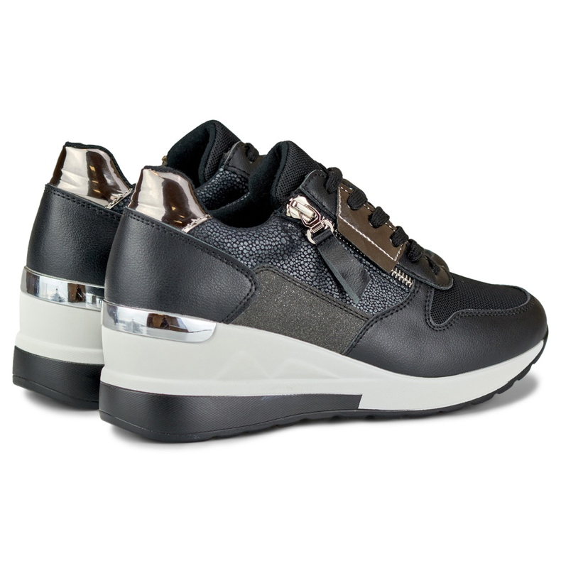 Pantofi sport eleganti negri cu pană negru 1 Pantofi sport eleganti negri cu pană negru 1