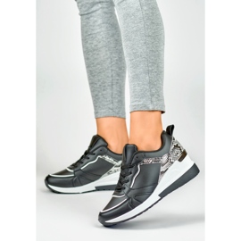 Pantofi negri de damă cu șireturi, cu pană joasă negru 2 Pantofi negri de damă cu șireturi, cu pană joasă negru 2