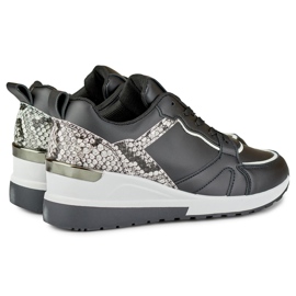 Pantofi negri de damă cu șireturi, cu pană joasă negru 1 Pantofi negri de damă cu șireturi, cu pană joasă negru 1