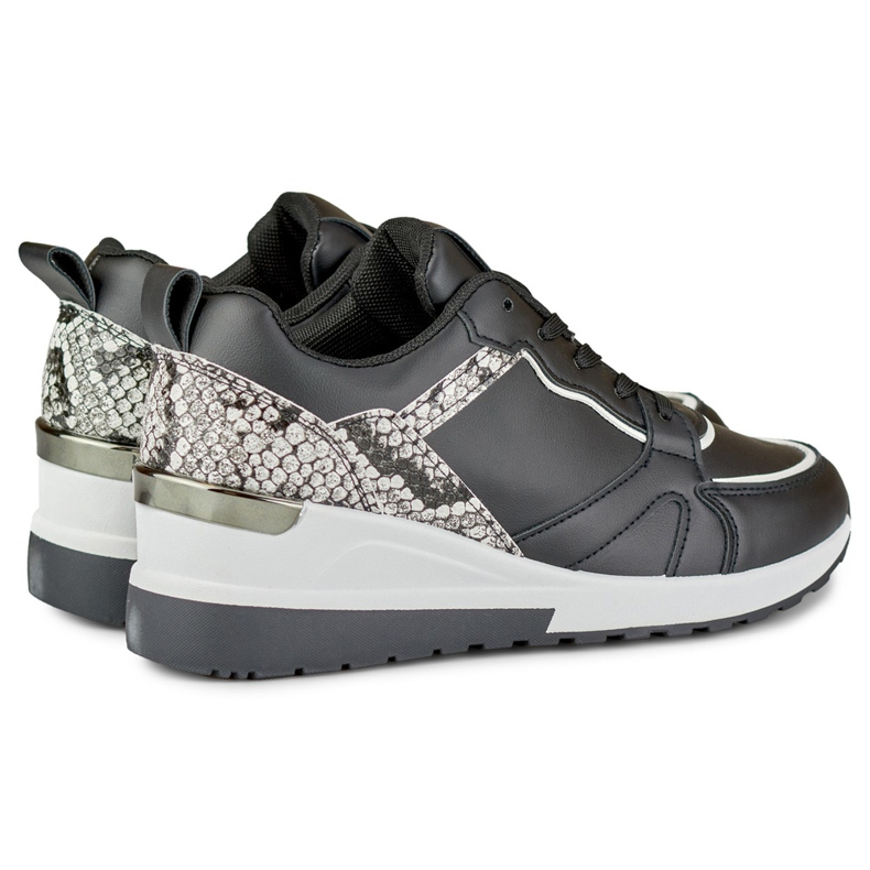 Pantofi negri de damă cu șireturi, cu pană joasă negru 1 Pantofi negri de damă cu șireturi, cu pană joasă negru 1