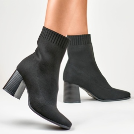 Cizme de dama negre cu fixare elastica negru 1