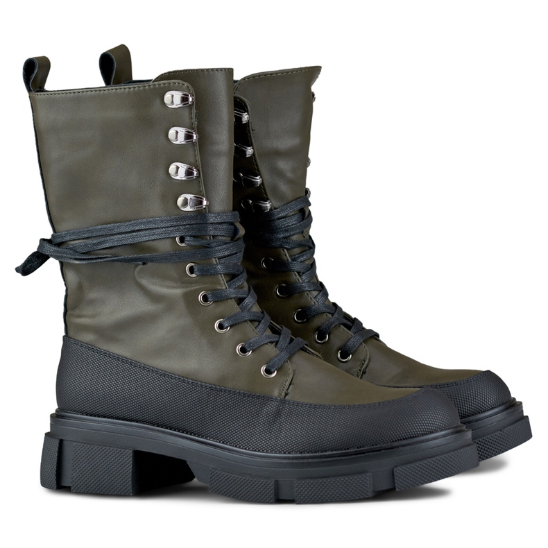 Cizme de damă Garlin cu cravată înaltă negru 1 Cizme de damă Garlin cu cravată înaltă negru 1