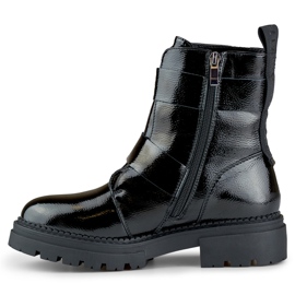 Cizme de damă Axelle, de culoare neagră, patentate negru 1