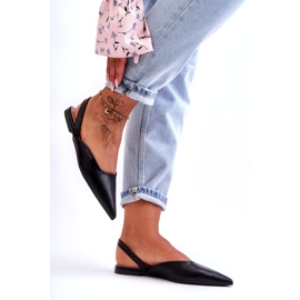 Balerine negre din piele ecologică pentru femei negru 3