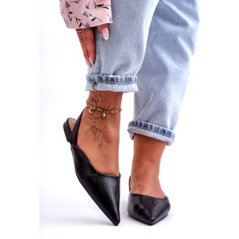 Balerine negre din piele ecologică pentru femei negru 2