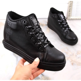 Tenisi de damă negri cu pană Big Star EE274127 negru 2 Tenisi de damă negri cu pană Big Star EE274127 negru 2