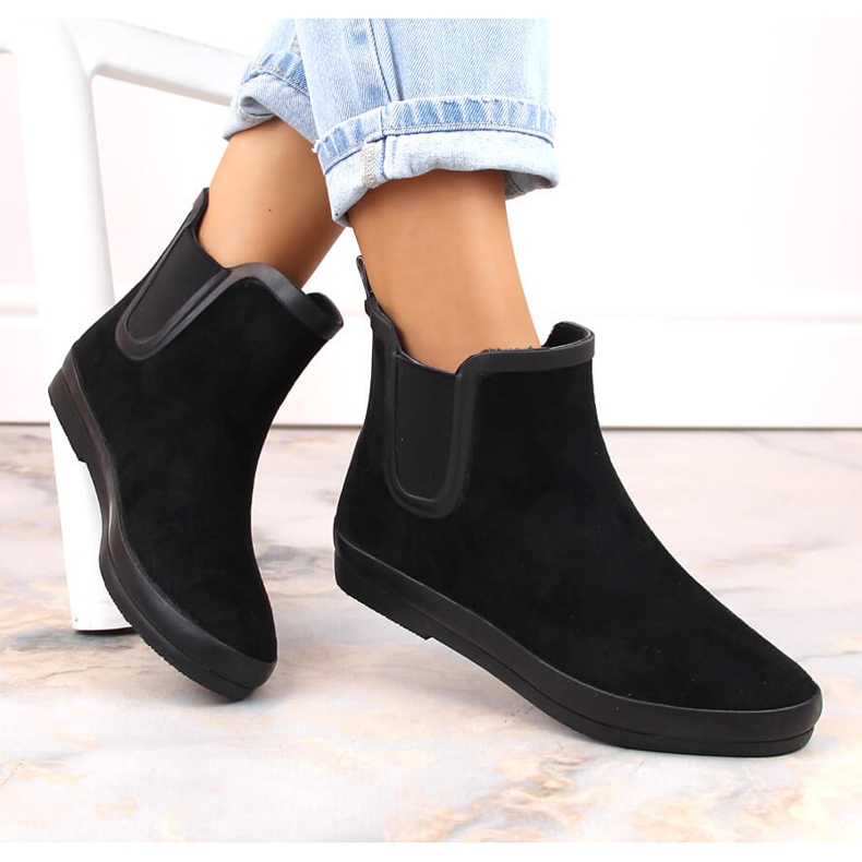 Cizme de ploaie ghete slip-on impermeabile Potocki negru RB36063 1