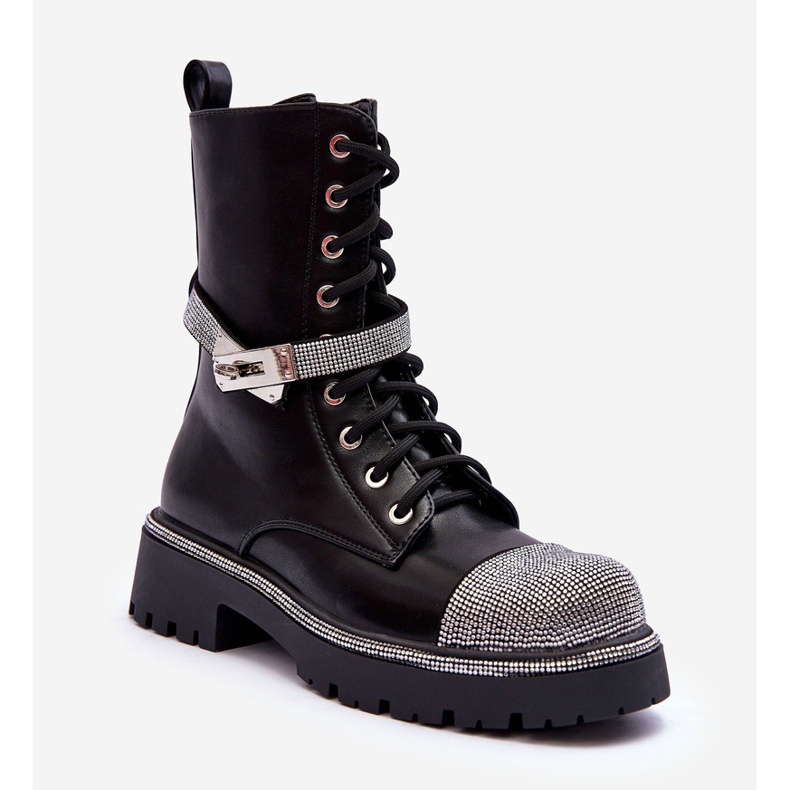 Cizme de lucru din piele de damă negru Totah 1