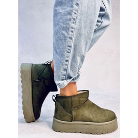 Cizme de zapada cu platforma Solnis Green verde 2