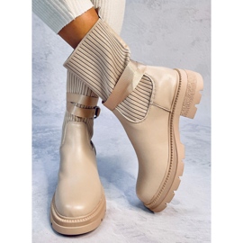 Botine elastice Shaffer Khaki bej 4