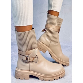 Botine elastice Shaffer Khaki bej 5