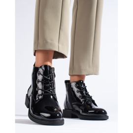 Cizme de dama Vinceza negre lacuite negru 1