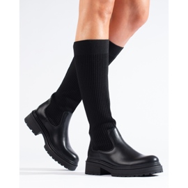 Cizme negre slip-on de la Shelovet negru 1