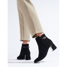 Cizme clasice de piele intoarsa neagra de la Shelovet negru 2