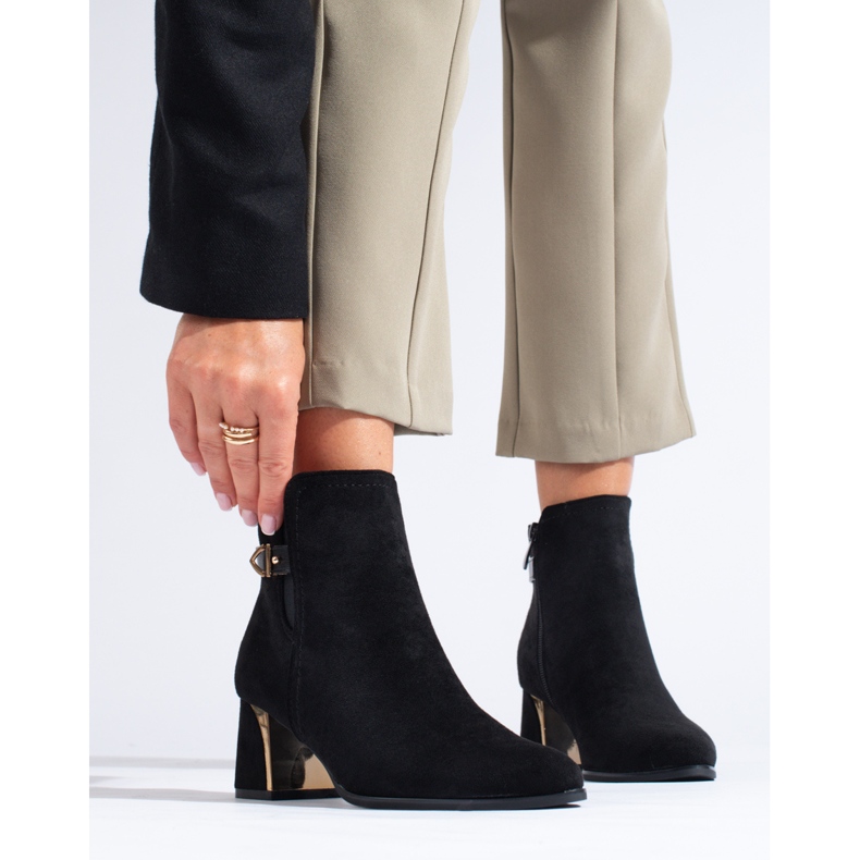 Cizme clasice de piele intoarsa neagra de la Shelovet negru 1