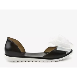 Sandale negre Meliski cu funda S5-3 negru 2