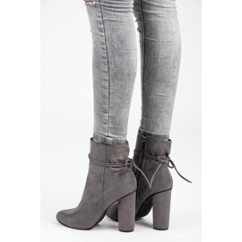 Vices New Collection Botine din piele de căprioară pe stâlp gri 5