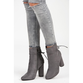 Vices New Collection Botine din piele de căprioară pe stâlp gri 4